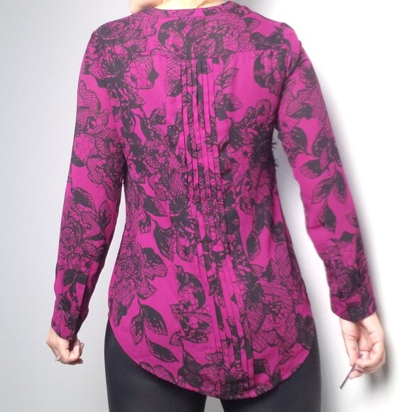 3/30$🔥Worthington Pink Black Prt Long Sleeve Top - Picture 3 of 11